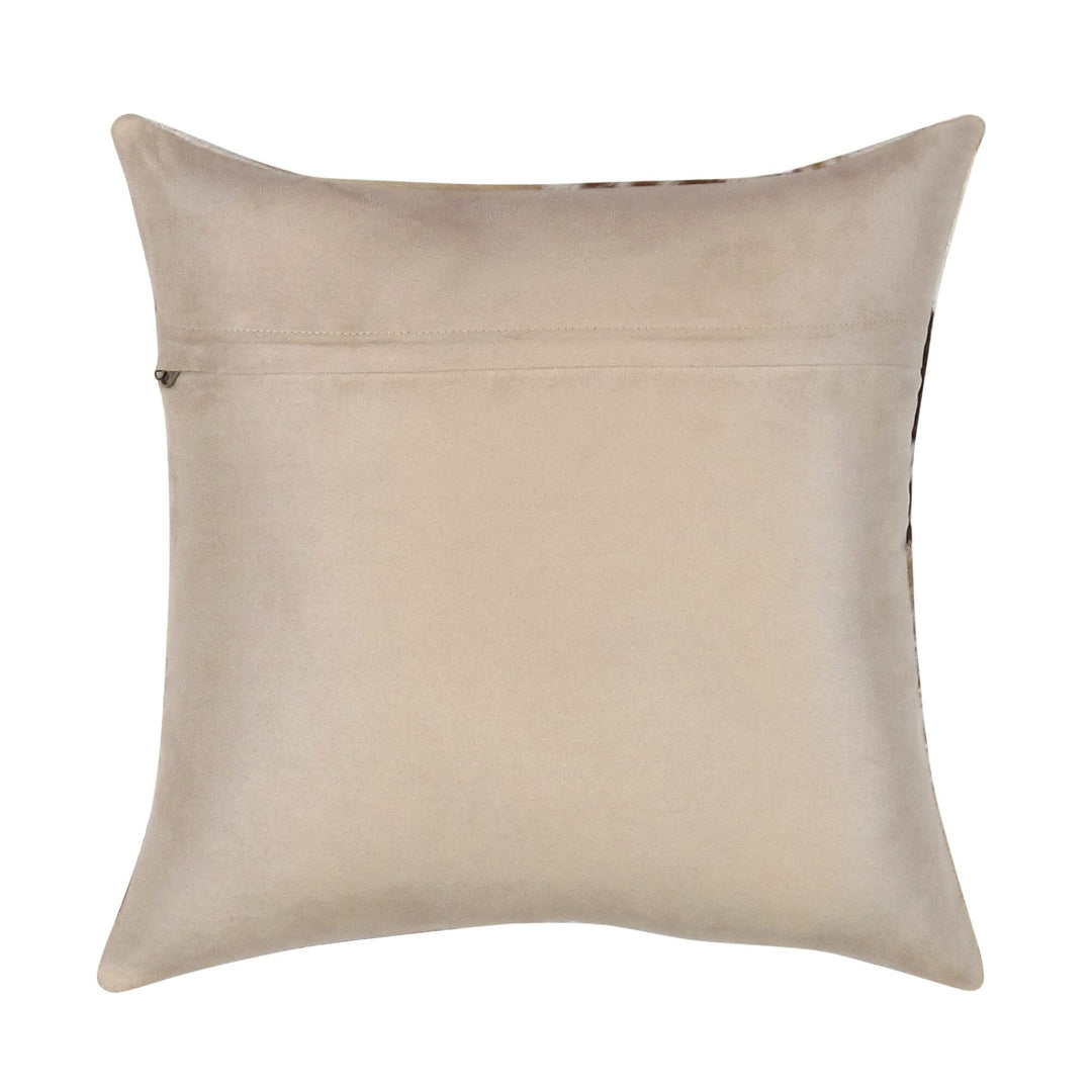 Safari Chevron L. Brown Cowhide 17" Decorative Pillow Ivory Modern - Diamond Home USA