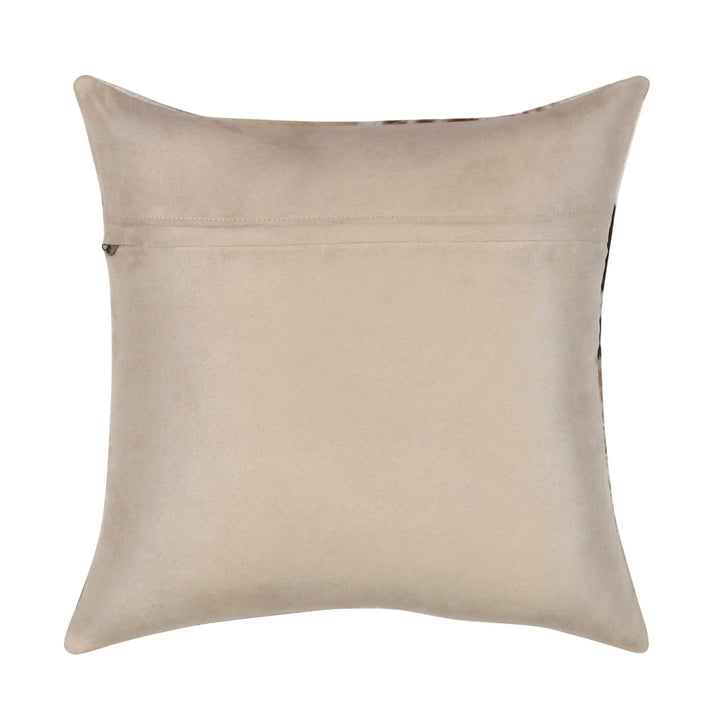 Safari Chevron L. Brown Cowhide 17" Decorative Pillow Ivory Modern - Diamond Home USA