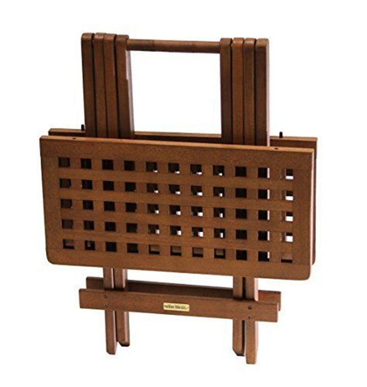 New Expanding Tray Table Eucalyptus Folding Side Table Fully Assembled Easy
