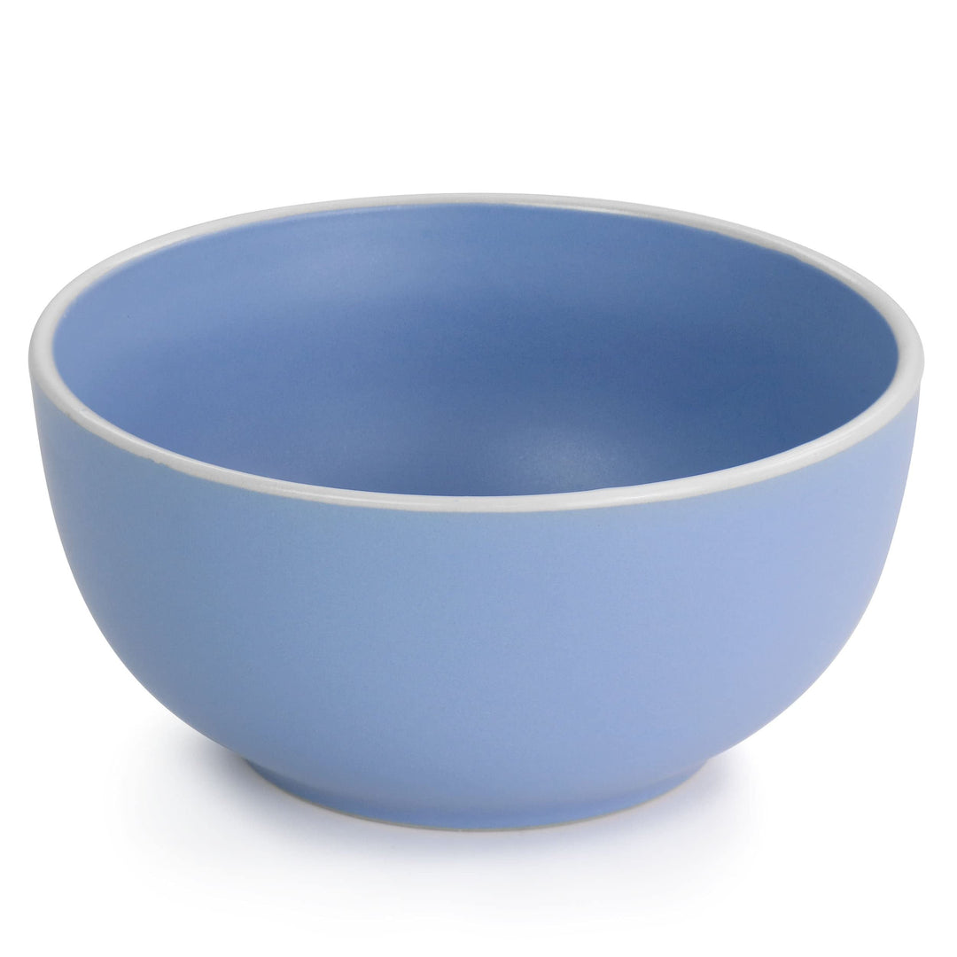 Creamy 12 Piece Dinnerware Set In Matte Blue Pc Solid Casual Round Stoneware - Diamond Home USA