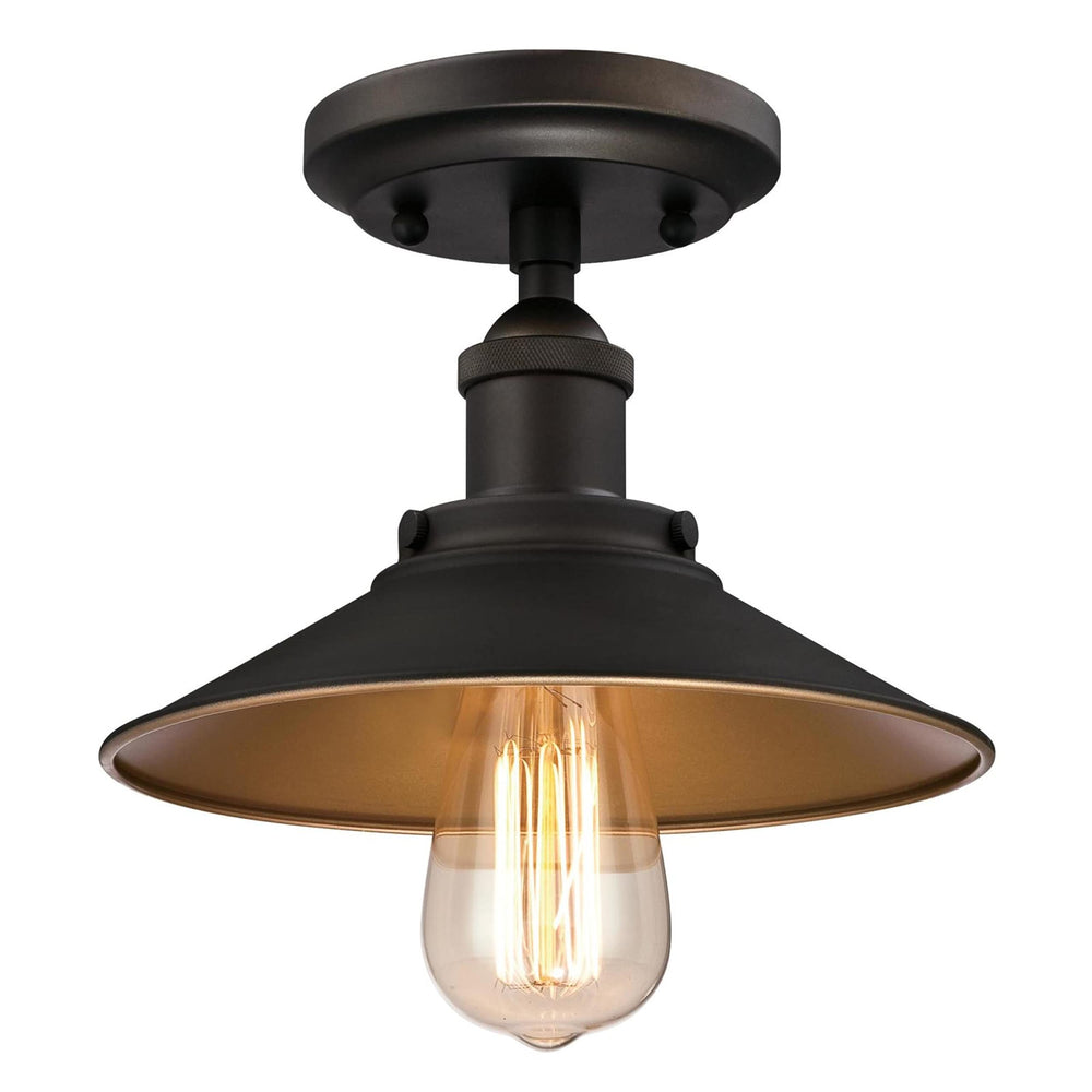 One-light Indoor Semi-flush Ceiling Fixture Oil Rubbed Bronze Finish and - Diamond Home USA