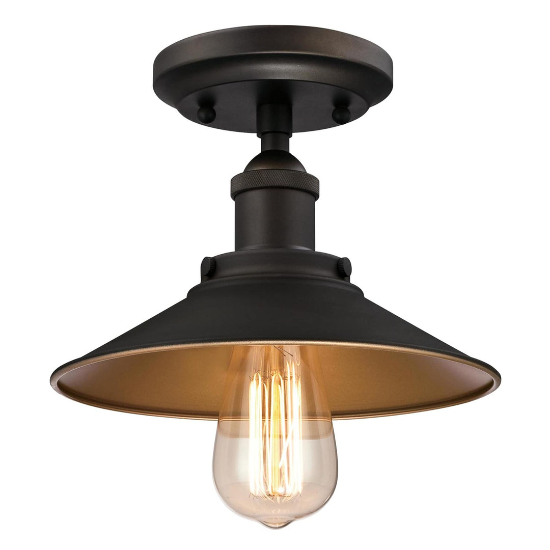 One-light Indoor Semi-flush Ceiling Fixture Oil Rubbed Bronze Finish and - Diamond Home USA
