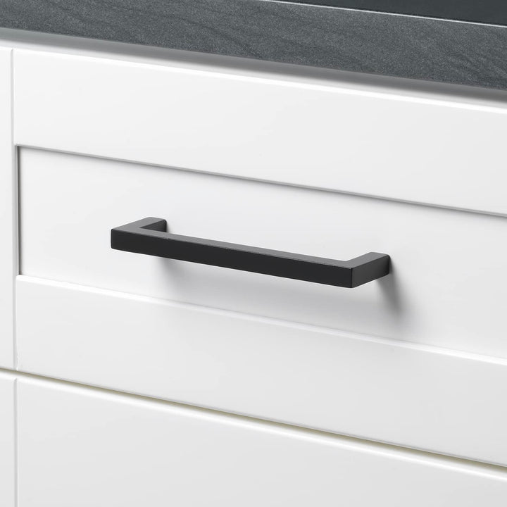 GlideRite 5-1/16" Center to Center Solid Square Cabinet Bar Pull Matte Black - Diamond Home USA