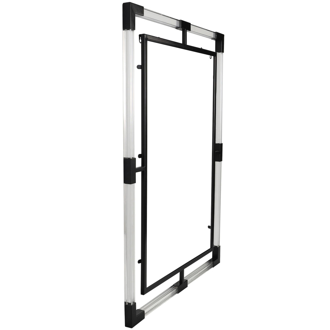 Black Metal Double Framed Wall Mirror with Acrylic Frame - Diamond Home USA