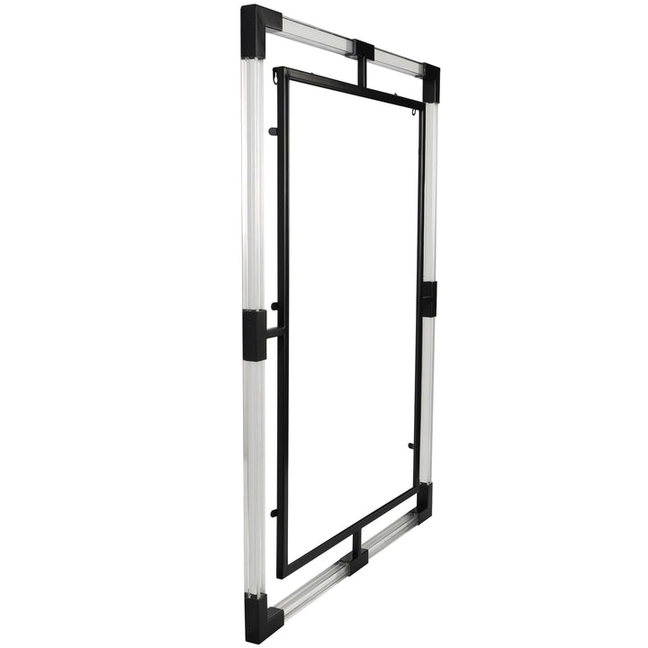 Black Metal Double Framed Wall Mirror with Acrylic Frame - Diamond Home USA