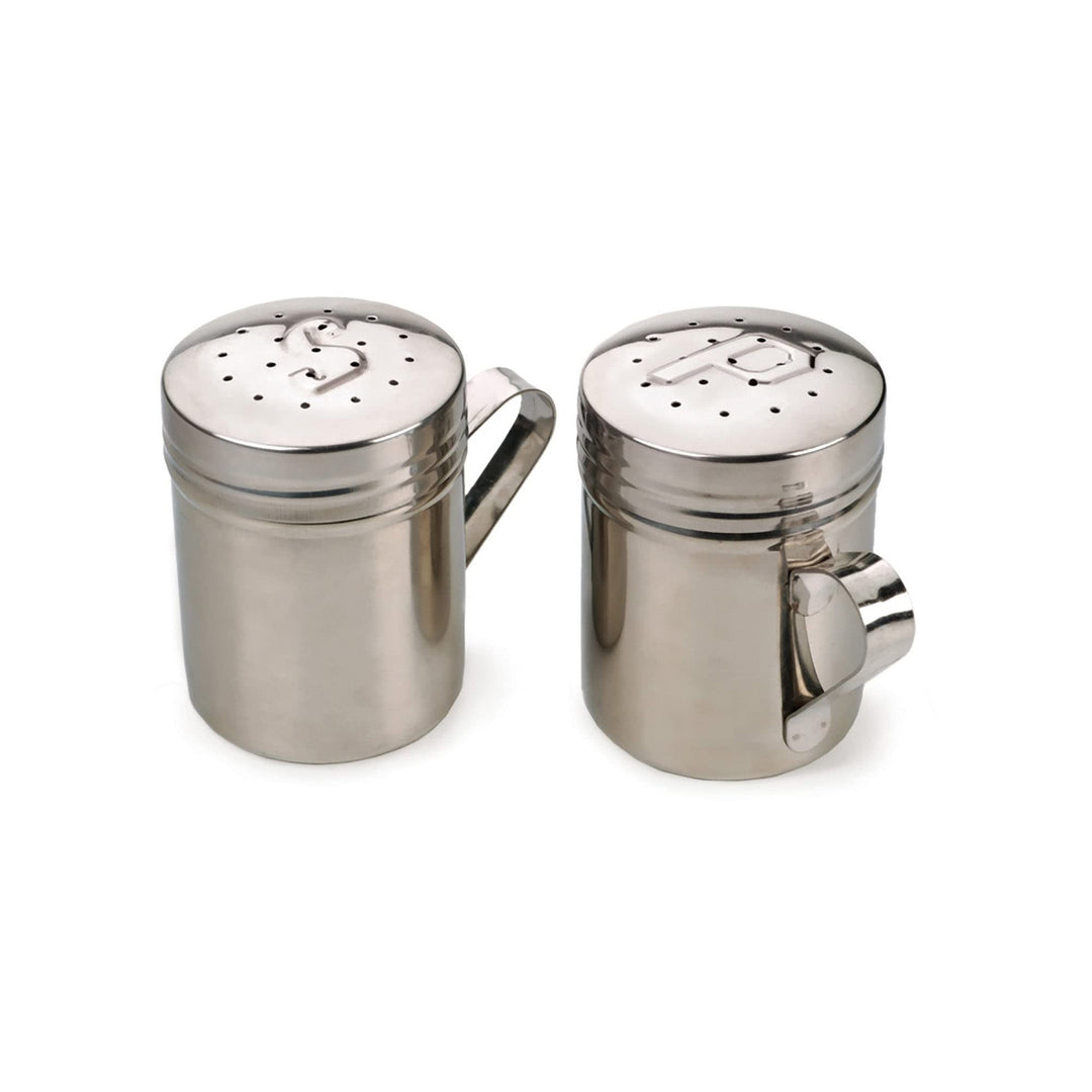Stovetop Salt Pepper Set Grey Stainless Steel 2 Piece