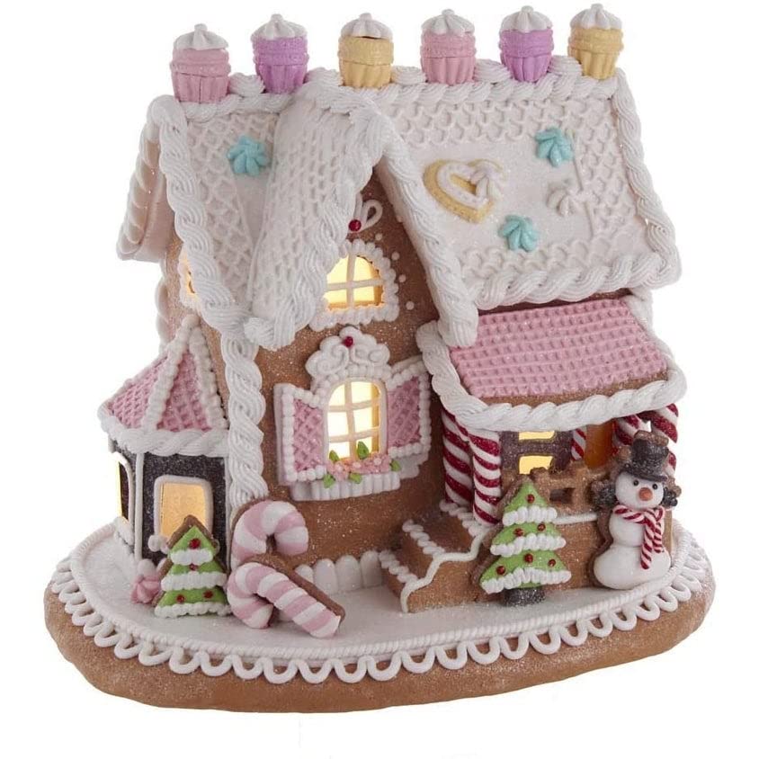 9-inch Gingerbread House with Led Lights Multi Color