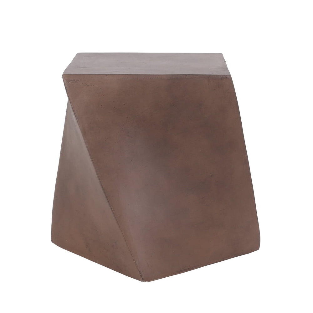 Outdoor Lightweight Concrete Side Table Brown Modern Contemporary Square Water - Diamond Home USA