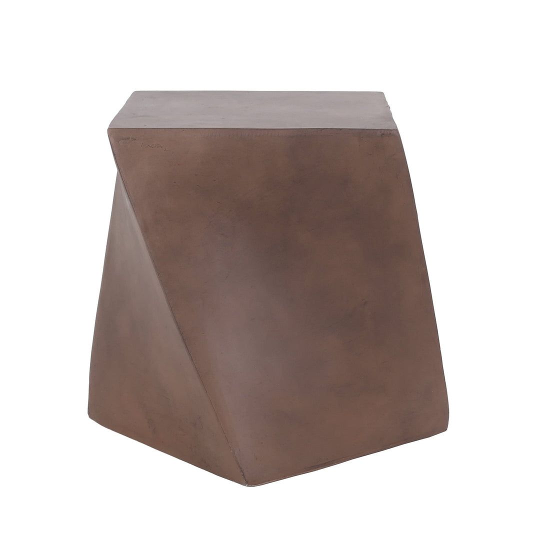 Outdoor Lightweight Concrete Side Table Brown Modern Contemporary Square Water - Diamond Home USA