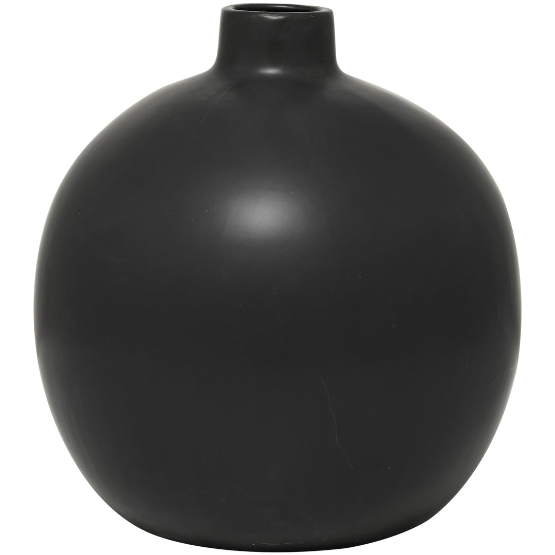 Black Ceramic Matte Vase - Diamond Home USA