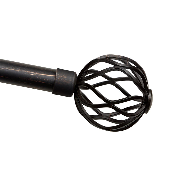 Exclusive Home Ogee 1" Curtain Rod and Coordinating Finial Set Oil Rubbed Bronze - Diamond Home USA