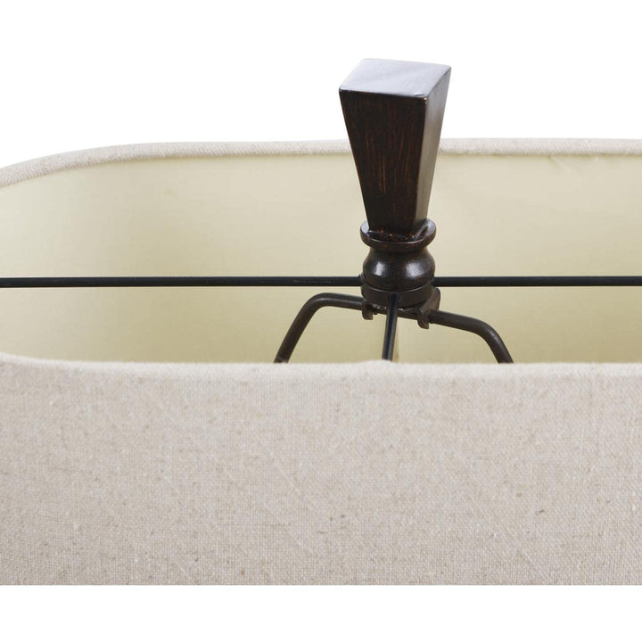 Stylecraft Home Collection L34377DS Signature Table Lamp Dark Red and Tan Glaze - Diamond Home USA