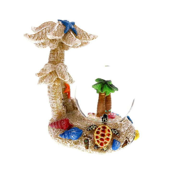 Beach Palm Tree Snow Globe with Sparkling Glitter Multi Color Novelty Glass - Diamond Home USA