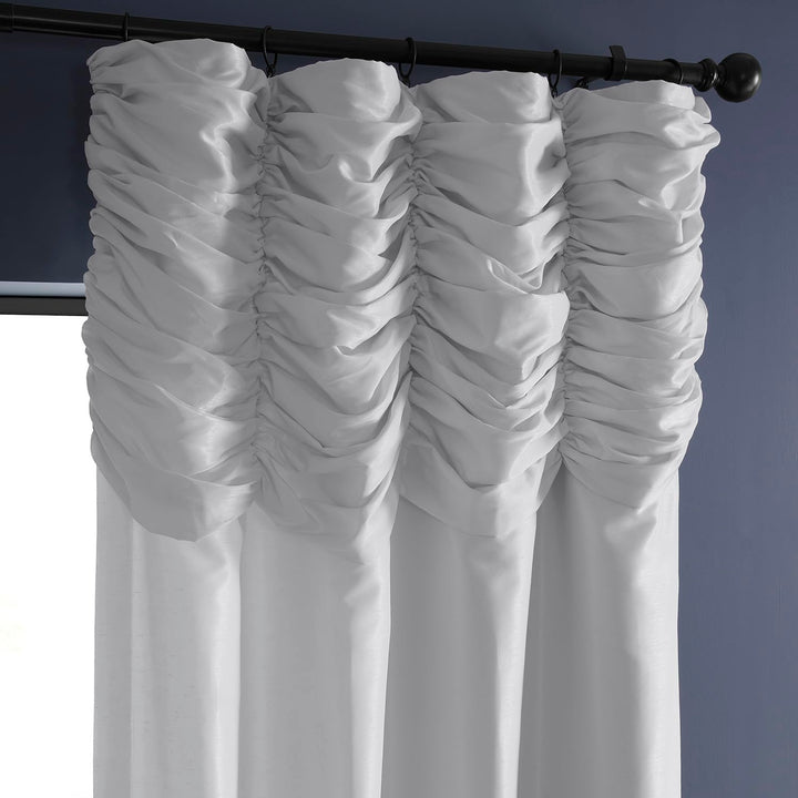 HPD HALF PRICE DRAPES Ruched Faux Dupioni Silk Curtains for Living Room 50 X