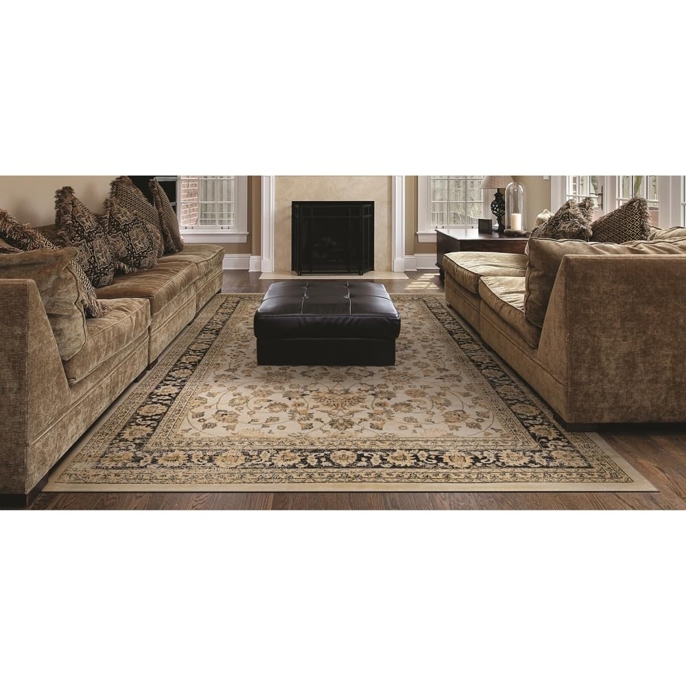 Couristan Zahara Farahan Amulet Area Rug 5'3" x 7'6" Red-Black-Oatmeal - Diamond Home USA