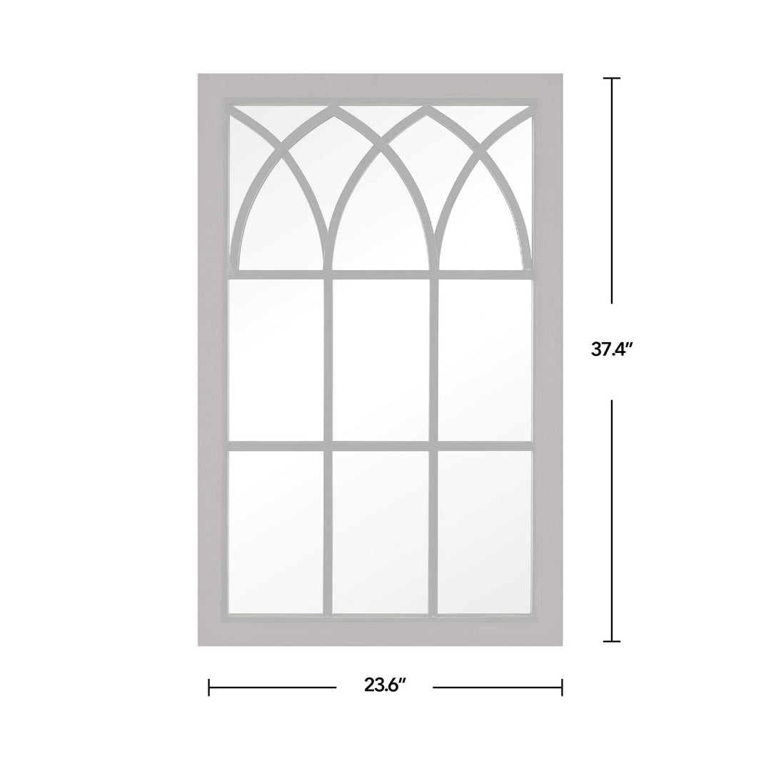 FirsTime & Co. Espresso Grandview Arched Window Mirror Rectangular Wall - Diamond Home USA