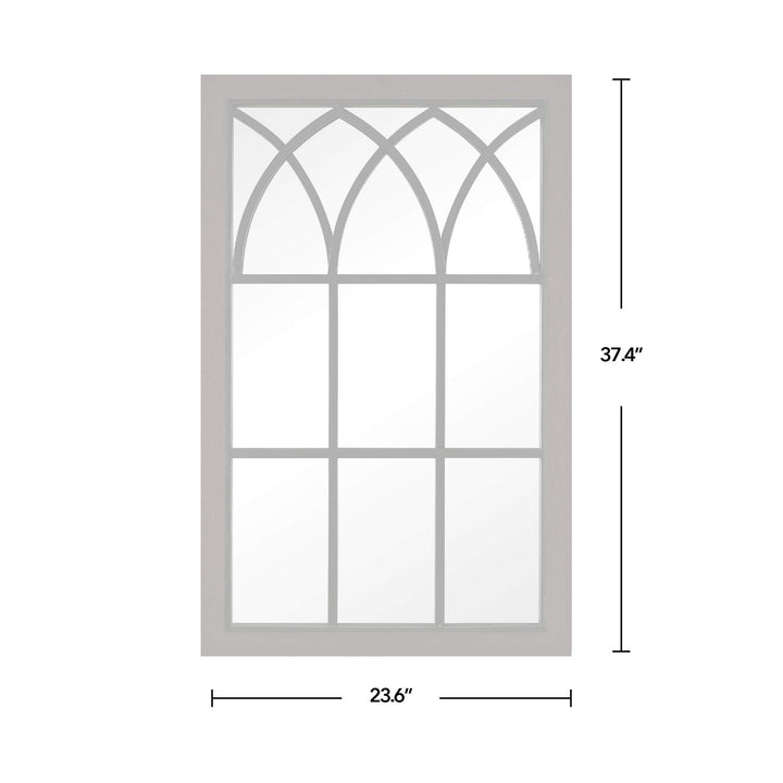 FirsTime & Co. Espresso Grandview Arched Window Mirror Rectangular Wall - Diamond Home USA