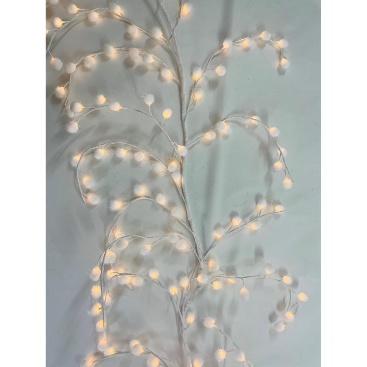 Led Snow Ball Garland Warm White 6 Ft Led Lights - Diamond Home USA