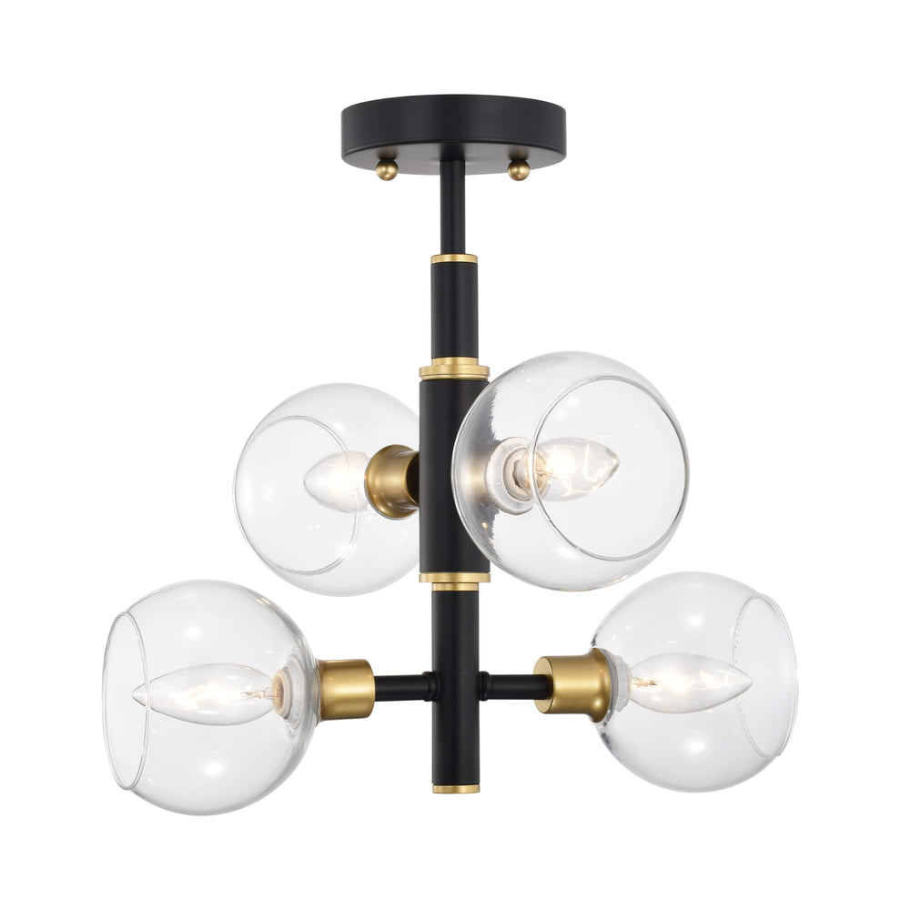 Warehouse of Tiffany 2033/4BG Silvia 15 in. 4-Light Indoor Matte Black and - Diamond Home USA