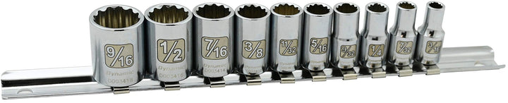 Dynamic Tools D004007 1/4" Drive 12 Point Standard SAE Socket Set (10 Piece) 3/1 - Diamond Home USA
