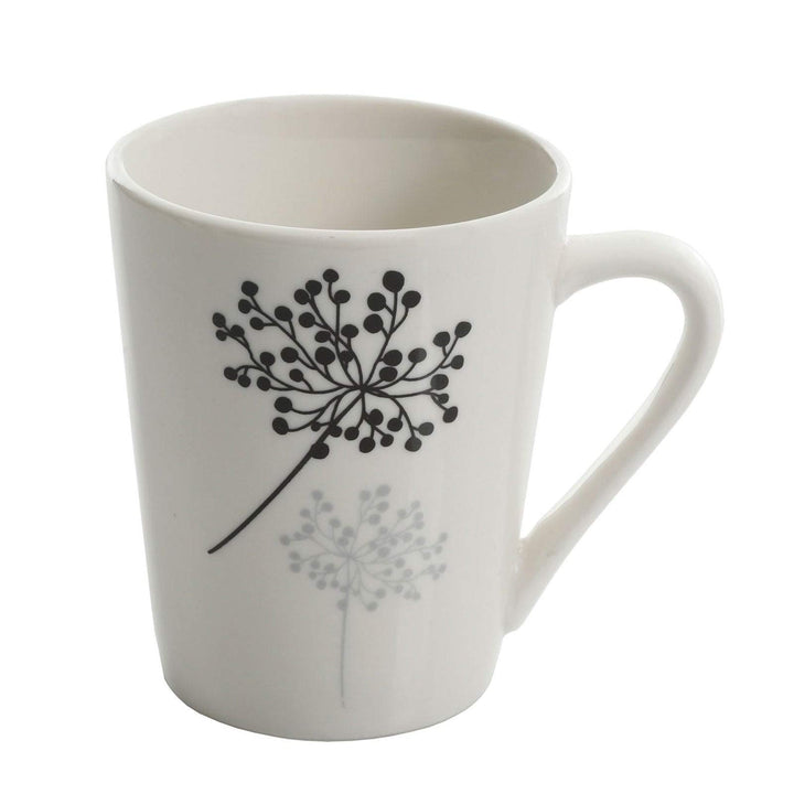 Floral Touch 12 Piece Dinnerware Set White Casual Round Stoneware Microwave Safe - Diamond Home USA