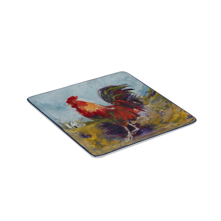 Square latter 12.5" X 1.25" Blue Green Multi Color Casual Farmhouse Ceramic 1 - Diamond Home USA