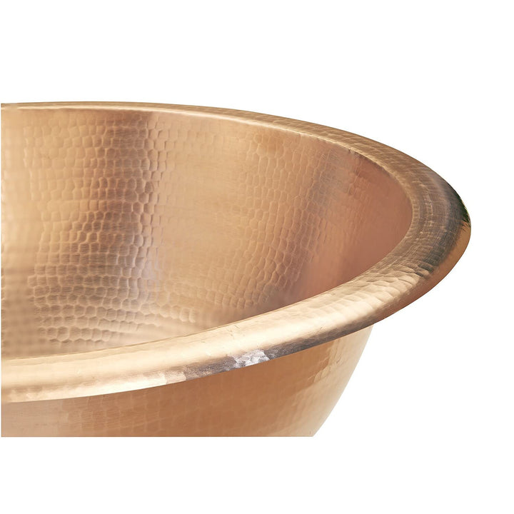 19" Dual Mount Handmade Pure Unfinished Naked Copper Sink Orange Oval - Diamond Home USA