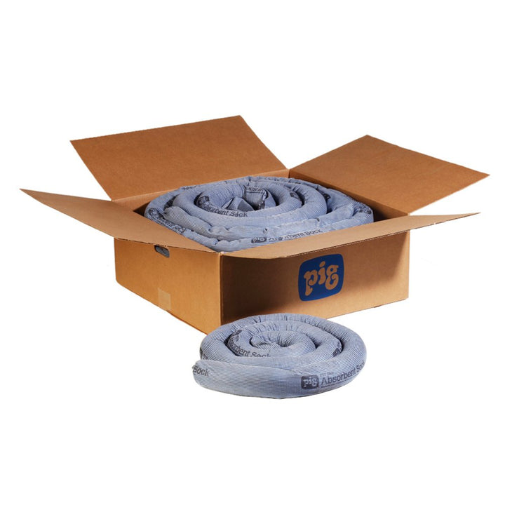 New Pig Blue Absorbent Sock Heavy Sock Forms Barrier & Prevents Spills from - Diamond Home USA