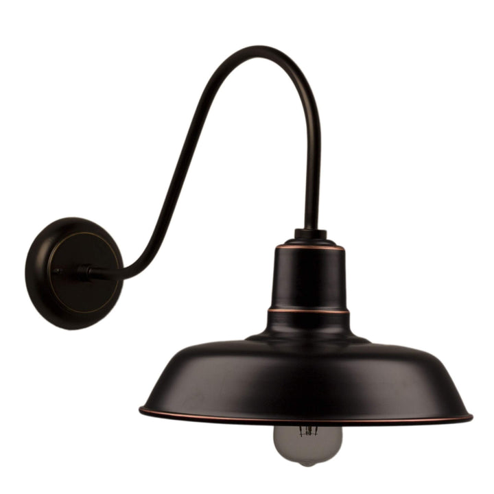 1 Light Outdoor Barn Lighting in Oil Rubbed Bronze Traditional Metal Dimmable
