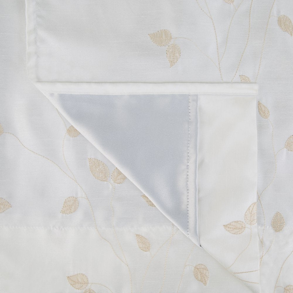 MAYTEX Jardin Thermal Blackout Room Darkening Faux Silk Embroidered Single Panel