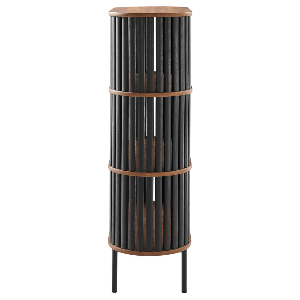 Modway EEI-6524-WAL-BLK Fortitude Three Tier Display Cabinet Walnut Black - Diamond Home USA