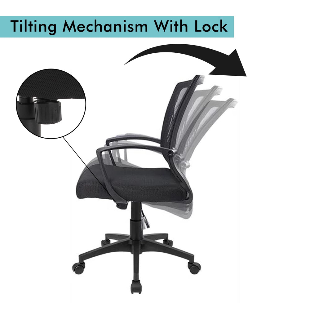 Urban Home Furniture Lawrence Mesh Home Office Chair Task Chair Black Black MESH - Diamond Home USA