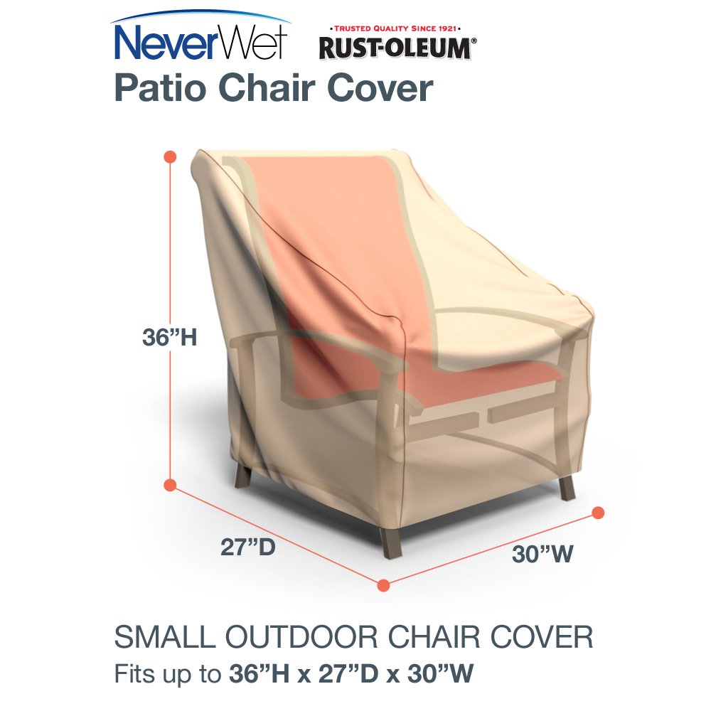 Budge NeverWet Savanna Patio Chair Cover Tan Small - Diamond Home USA