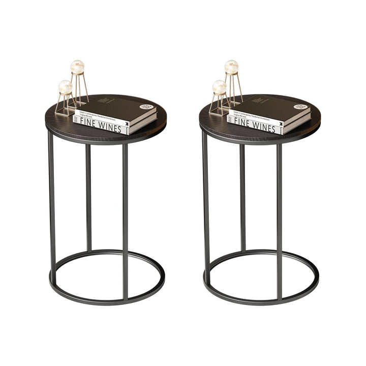 Nathaniel Home 23.5" H C-Shaped Round Sofa Side Elegant Modern-Glam End Snack