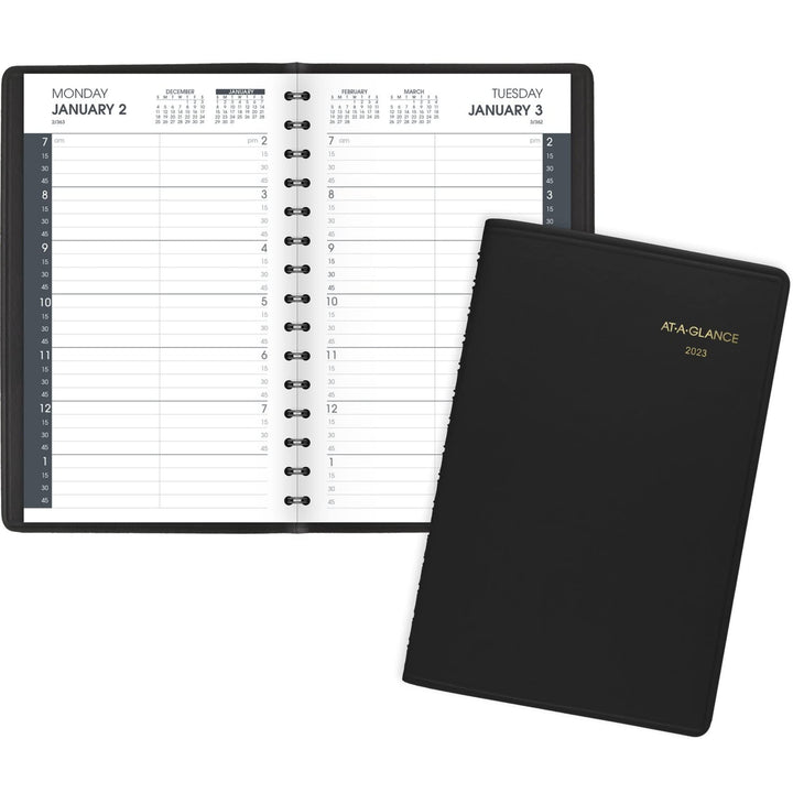 AT-A-GLANCE 2023 Daily Planner Quarter-Hourly Appointment Book 5" x 8" Small - Diamond Home USA