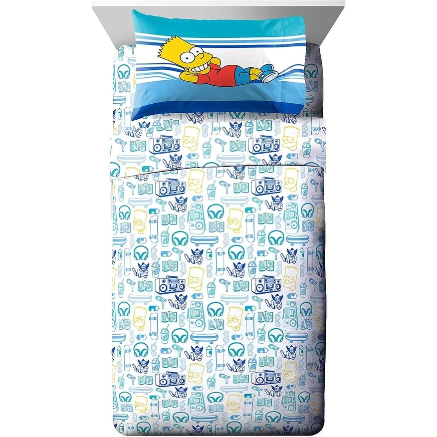 Who Wants to Know Twin Bed Set Blue Microfiber - Diamond Home USA