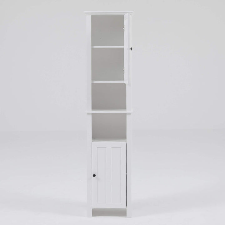 Tall Tower Bathroom 66.9in.h Cabinet in White Traditional MDF Painted Includes - Diamond Home USA