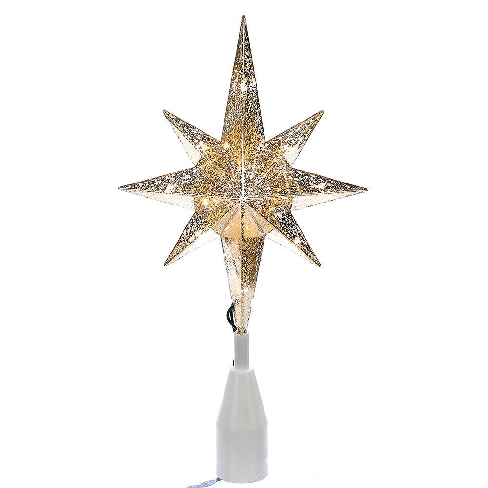Kurt Adler UL 10-Light Gold Bethlehem Star Treetop Golden - Diamond Home USA