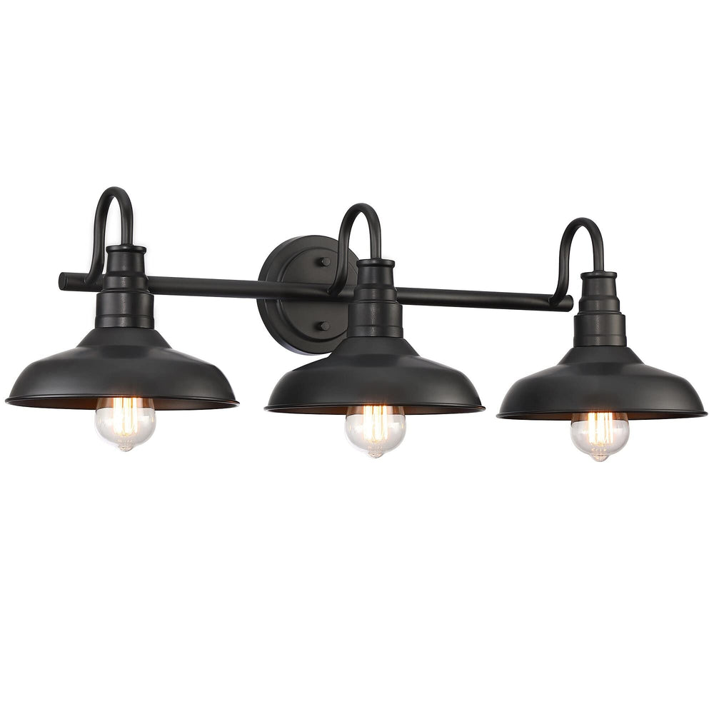 Black Finish Industrial 3-light Metal Vanity Light Modern Contemporary Bronze - Diamond Home USA