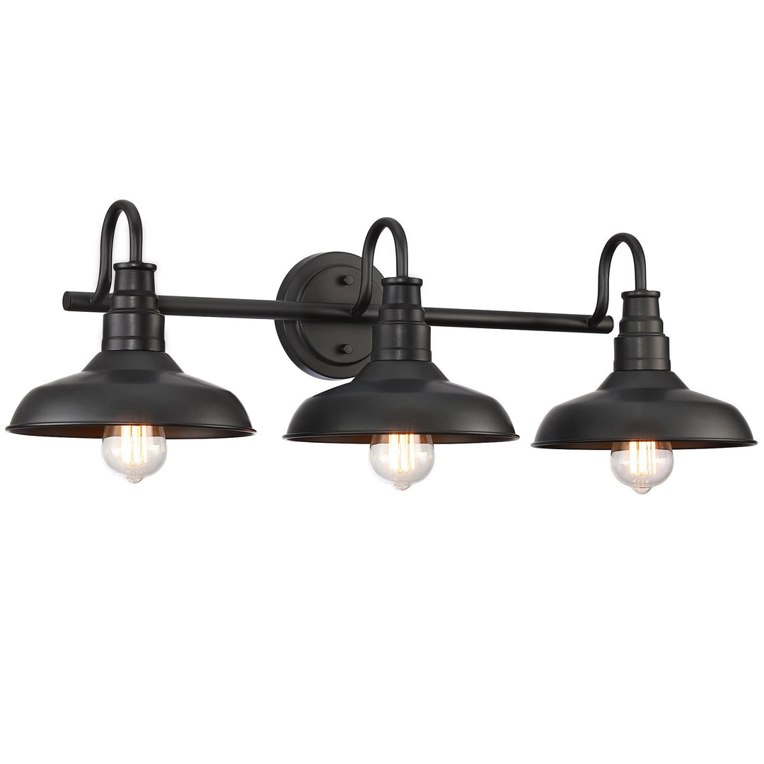 Black Finish Industrial 3-light Metal Vanity Light Modern Contemporary Bronze - Diamond Home USA