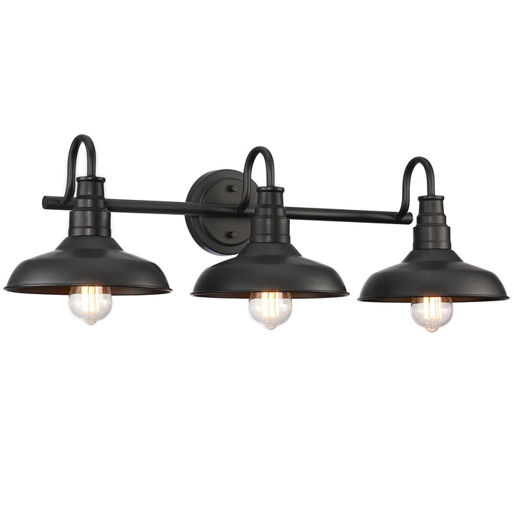 Black Finish Industrial 3-light Metal Vanity Light Modern Contemporary Bronze - Diamond Home USA