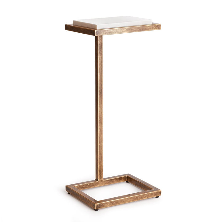 Accent Table Gold Modern Contemporary Rectangular Brass Finish