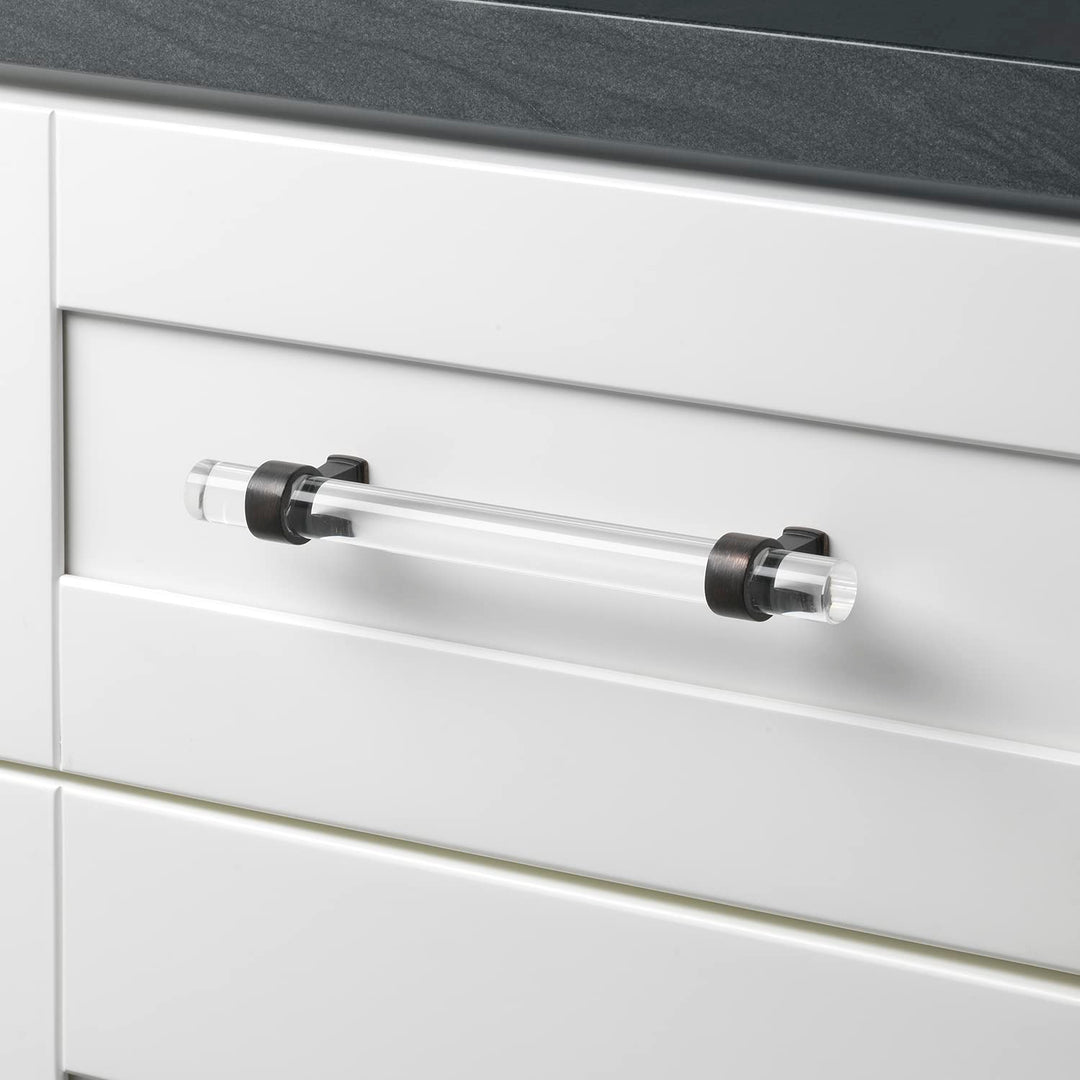 GlideRite Hardware 4718-160-ORB 6-5/16 in. CC Clear Acrylic Cabinet Drawer Pulls - Diamond Home USA