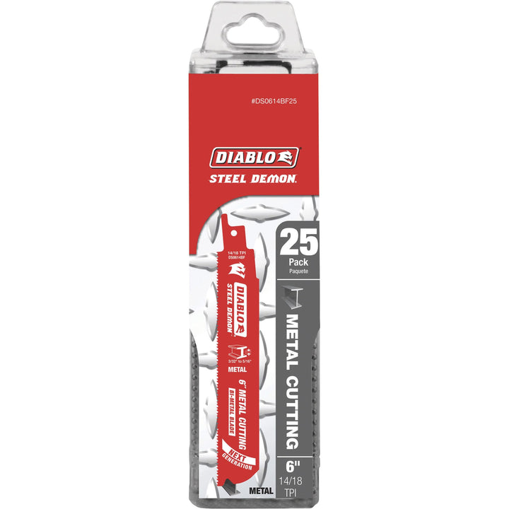 Diablo Steel Demon etal Cutting Saw Blade - 25-Pk. 6in. 14/18 TPI for Thin to - Diamond Home USA