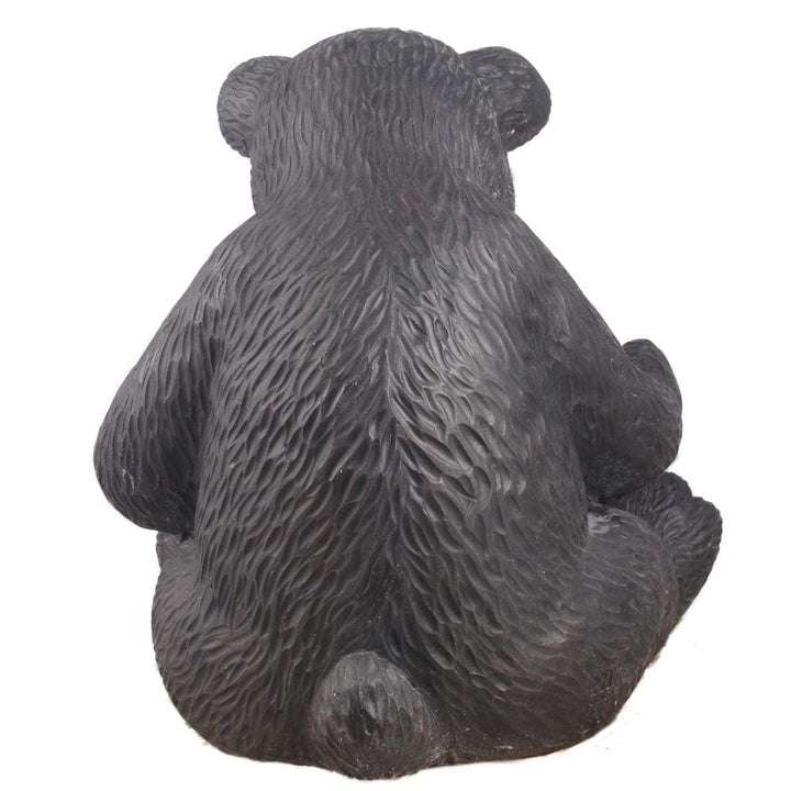Bear Cub Reading A Book Ultra Realistic Garden Statue Multi Color Polyresin - Diamond Home USA