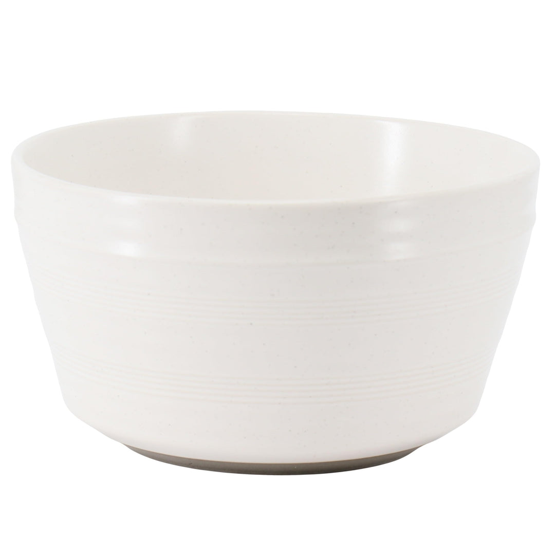 Bee and Willow 4 Piece 6 Inch Stoneware Bowl Set in White Speckle Solid Casual - Diamond Home USA