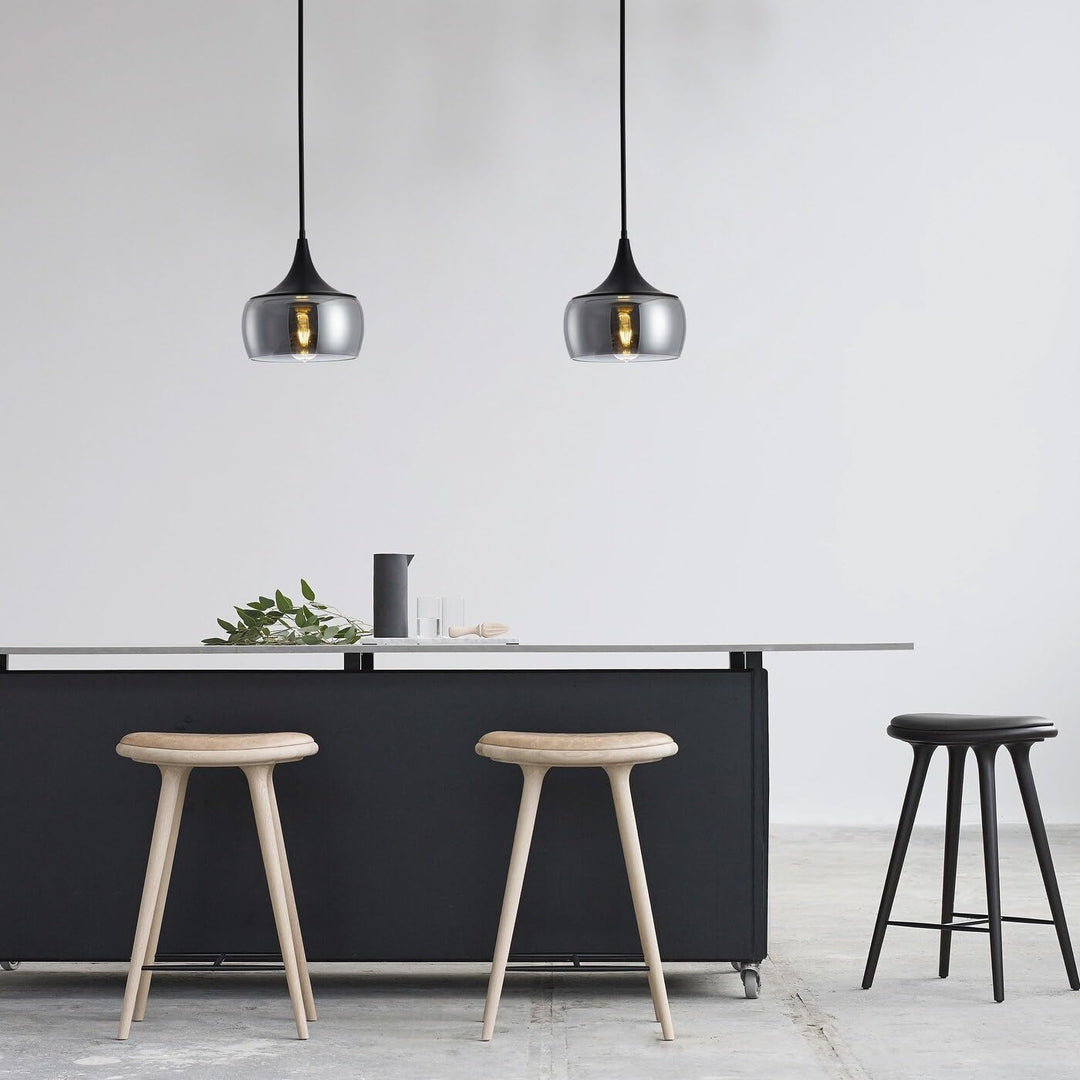 Matte Black 1-light Dome Light with Smoke Grey Glass Shade Modern Contemporary - Diamond Home USA