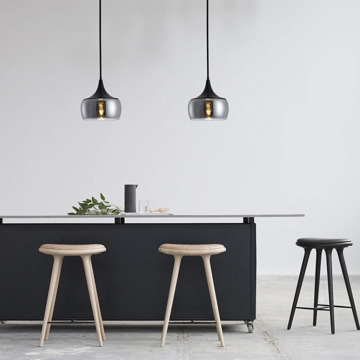 Matte Black 1-light Dome Light with Smoke Grey Glass Shade Modern Contemporary - Diamond Home USA