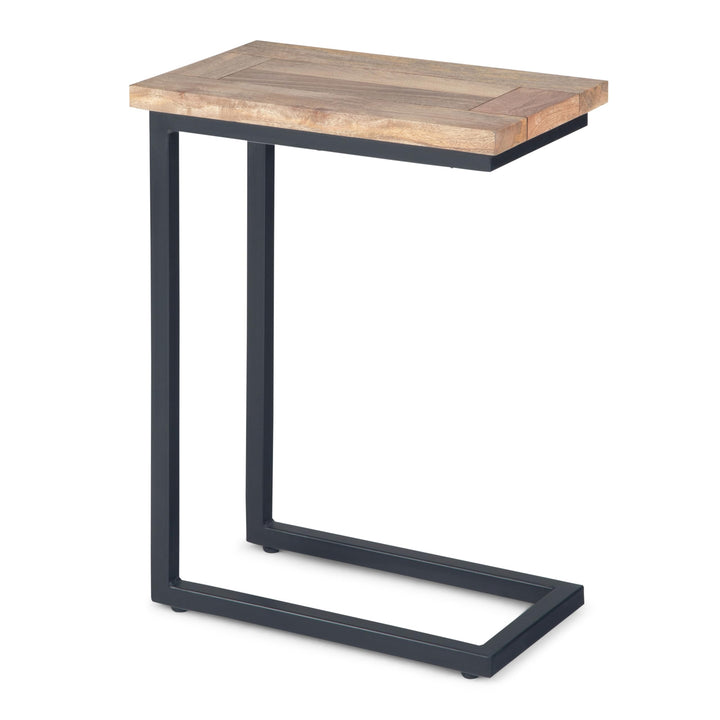 SIMPLIHOME Skyler Solid Mango Wood and Metal 18 inch wide Rectangle C Side Table Natural