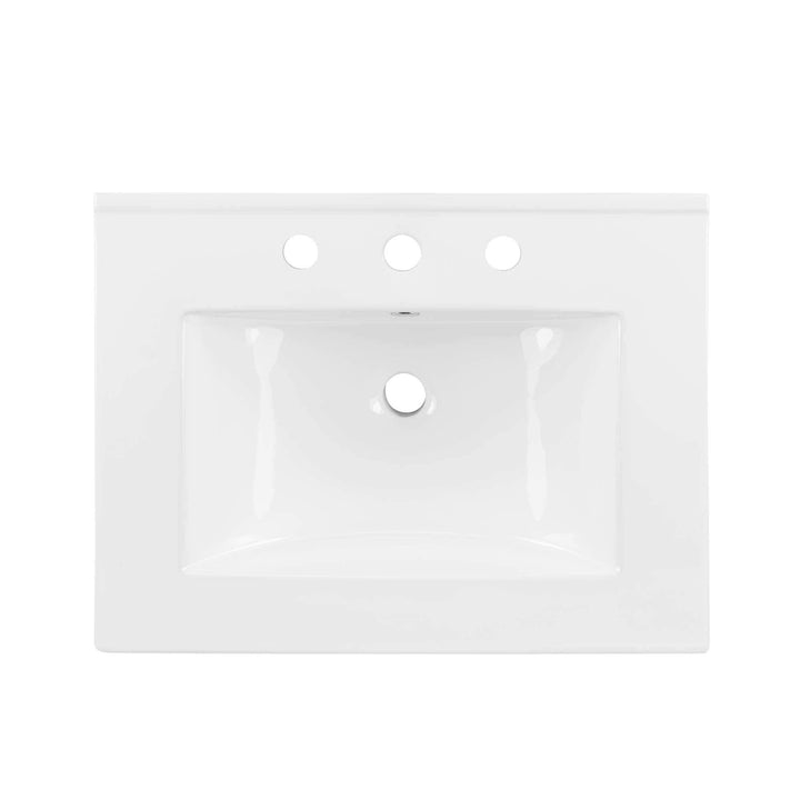 24" Bathroom Sink White Ceramic Polished - Diamond Home USA